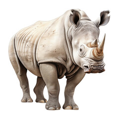 Fototapeta premium Watercolor African Animal. Rhino Clipart. Hand Drawn African Safari Animal Illustration.