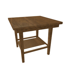 Wooden square table 3d furniture design concept