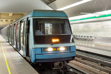 Train at a subway Station.