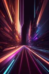 High speed technology concept, light abstract background, AI Generate