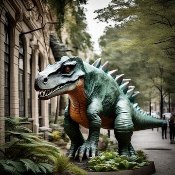 "Mesozoic Marvel: Sculpted Dinosaur Wonder"