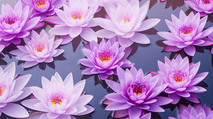 purple water lily flowers background 