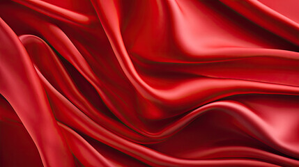 Red satin background, Valentine's Day banner 