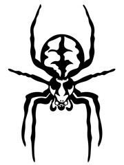 Spider cross black silhouette design element vector illustration.
