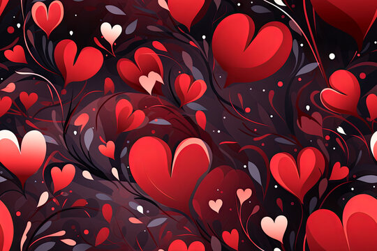 Valentines day background  featuring a seamless repeat and tileable abstract heart pattern, valentine wallpaper background