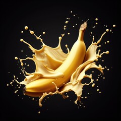 banana in milk banana splash