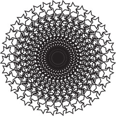 Circular flower mandala pattern for Henna, Mehndi, tattoo, decoration. Decorative ornament in ethnic oriental style. Outline doodle hand draw vector illustration.