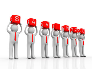 3d illustration saving cube holding Business Network concept
