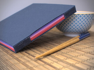 Detail of handmade binding stitching - A detail of handmade binding stitching