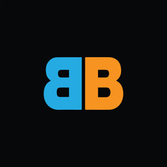 letters bb text logo design vector