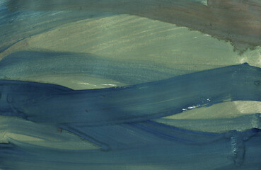 Colorful fashionable abstract art background. Modern landscape painting with acrylic gouache. Fashionable print, poster for interior.  Design element for packaging cosmetics, spa. Abstract water flow