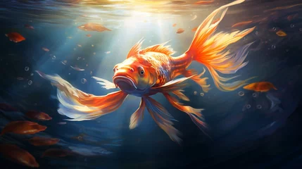 Fotobehang goldfish in aquarium © Mehran
