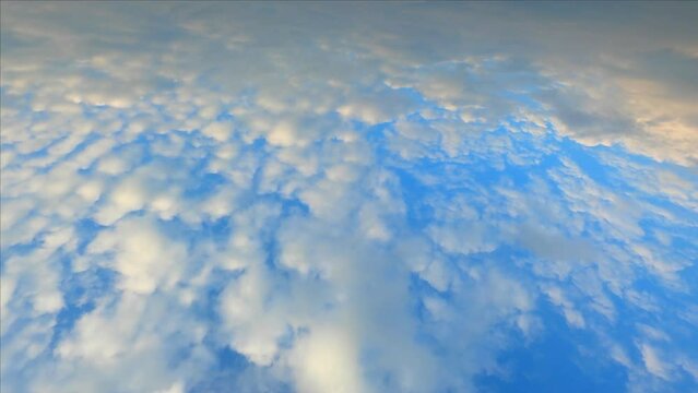 Time lapse of a cloud being blown by the wind against the blue white silky sky