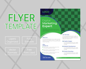 Creative digital marketing agency and corporate business flyer design template
