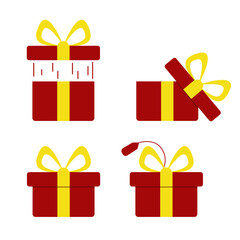 set red give box Illustration