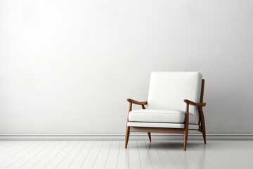 White modern chair on white background. 