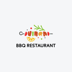 bbq restaurant logo design vector