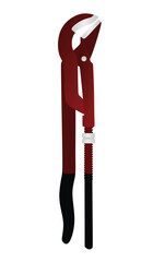 Red adjustable pliers. vector illustration