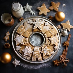 Bell-shaped gingerbread decorated with white chocolate chunks