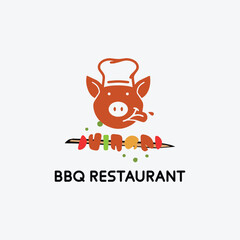 bbq pork logo design vector format