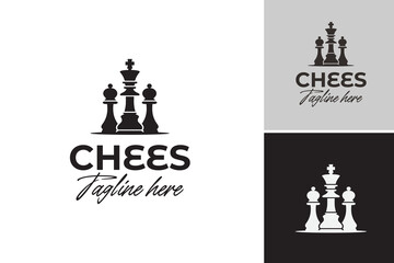 Chess table logo. A graphic design of a chessboard with chess pieces, suitable for branding, gaming companies, strategy consultants, or educational materials related to chess and strategic thinking. - obrazy, fototapety, plakaty