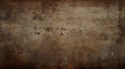 Abstract background of shabby concrete wall texture with bright red paint and weathered pieces.