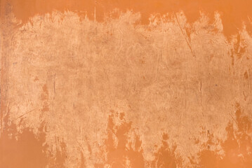 Peeling paint stain worn wood floor surface weathered background texture osb wooden orange brown...