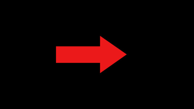 Red arrow pointing to the right. 3d rendering. right direction sign. right arrows direction advancement silhouette style icon. direction pointer icon.