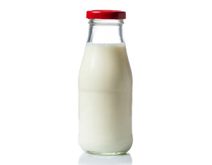 milk bottle isolated on white background; Cutout 