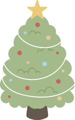 Hand Drawn Christmas Tree illustration 