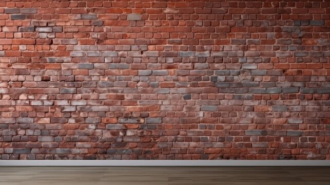 Red brick wall, wide panorama of brick walls