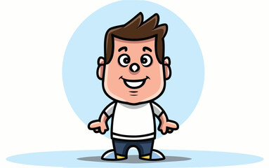 character of a person with a smile vector illustration