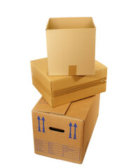 Offene Umzugskisten - Kartons zum umziehen; Kisten transparent PNG