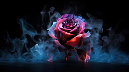 Fotobehang red rose on black © Rafa