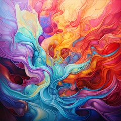 An abstract canvas adorned with an intricate dance of fluid lines and vibrant gradients, capturing the essence of mesmerizing complexity.