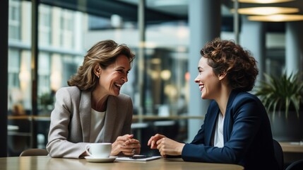 two people talking in cafe