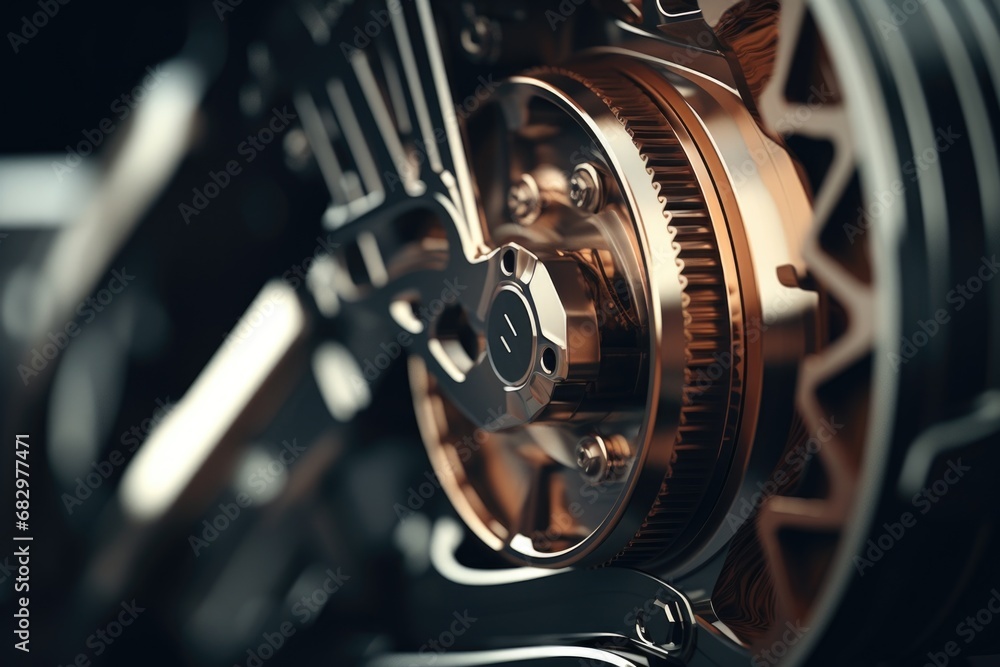Poster a detailed close-up view of a clock with visible gears. this image can be used to illustrate time ma