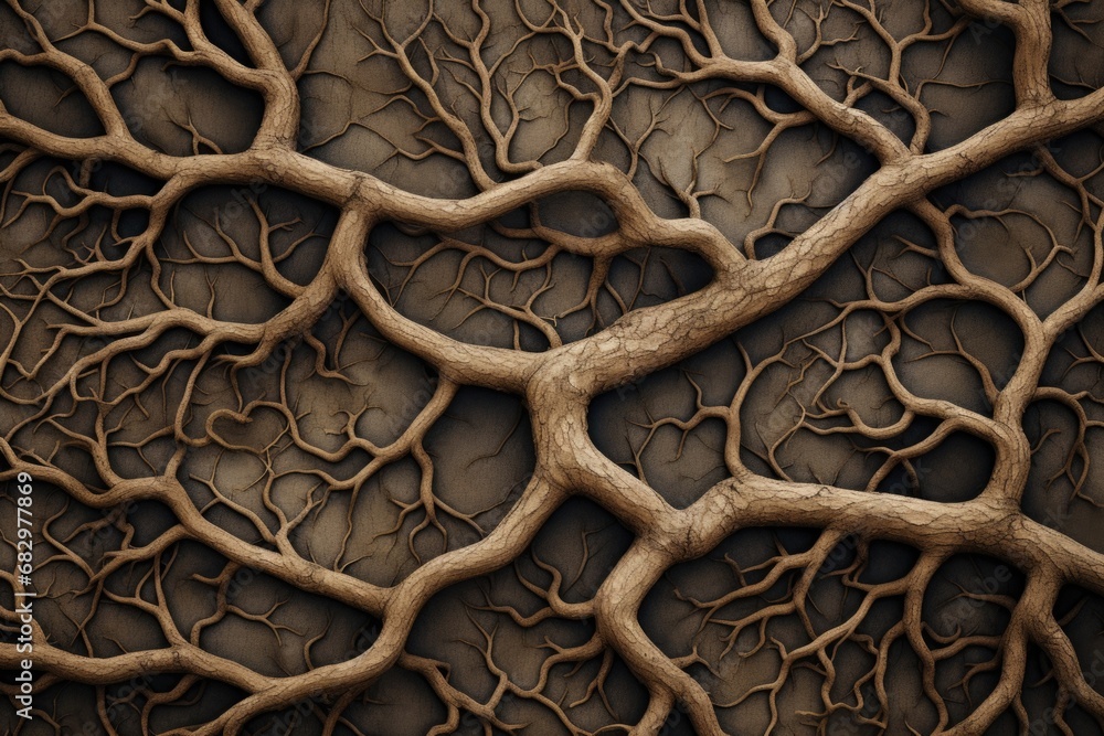 Poster a detailed view of a collection of tree branches. ideal for nature enthusiasts and those in need of 