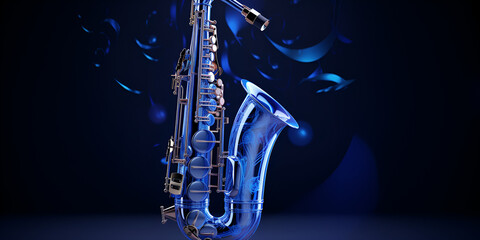 saxophone on blue