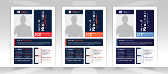 Modern corporate conference flyer template design and business conference flyer template design vector with Geometric shape