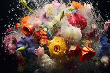 A beautiful bunch of flowers floating in clear water. Perfect for adding a touch of nature to any project or design.