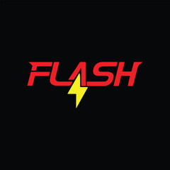 flash lightning  text logo design vector format