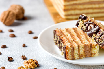 A piece of Dobosh cake