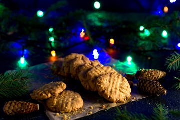 Peanut round cookies. Delicious sweets for Christmas