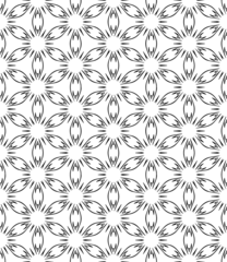 Foto auf Glas Black seamless abstract pattern. Overlay for background and backdrop. Ornamental design. PNG graphic illustration with transparent background. © Jozsef