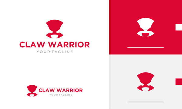 Logo design icon symbol abstract geometric mysterious red fire devil king warrior killer helmet