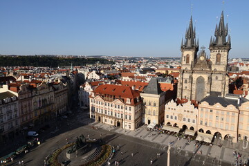 Aerial view of the Old Town Square in Prague