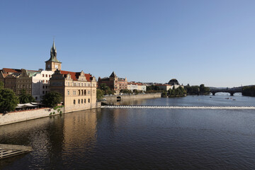 Fototapeta na wymiar View of the city of Prague from the Vltava