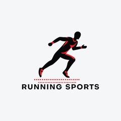 Fototapeta na wymiar running sports logo design vector