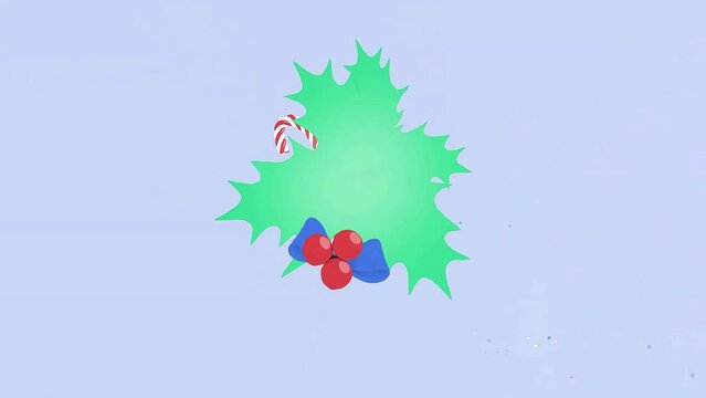 Christmas Gifts, Bell and Ornaments Minimal Illustration Animation Intro or Outro With Copy Space